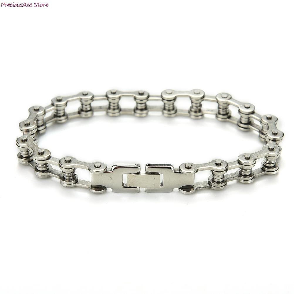 Silver Tone Biker Armband Mannen Motorfiets Link Chain Fiets Chain Armband Armbanden Klassieke Rvs heren Armband