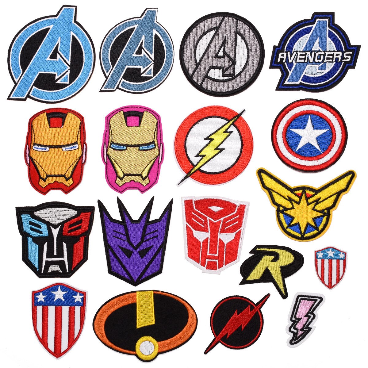 Sticky-Back Patch Decoratieve Jurk Patches Rugzak Pin Badge Pinnen Mode Brief Een Vijfpuntige Ster Bliksem badges