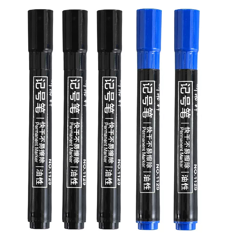 Rotulador negro de punta de Alcohol de 3mm con múltiples superficies para escritura permanente, resistente al agua, para Metal, vidrio, papel de madera, logística: Gris claro
