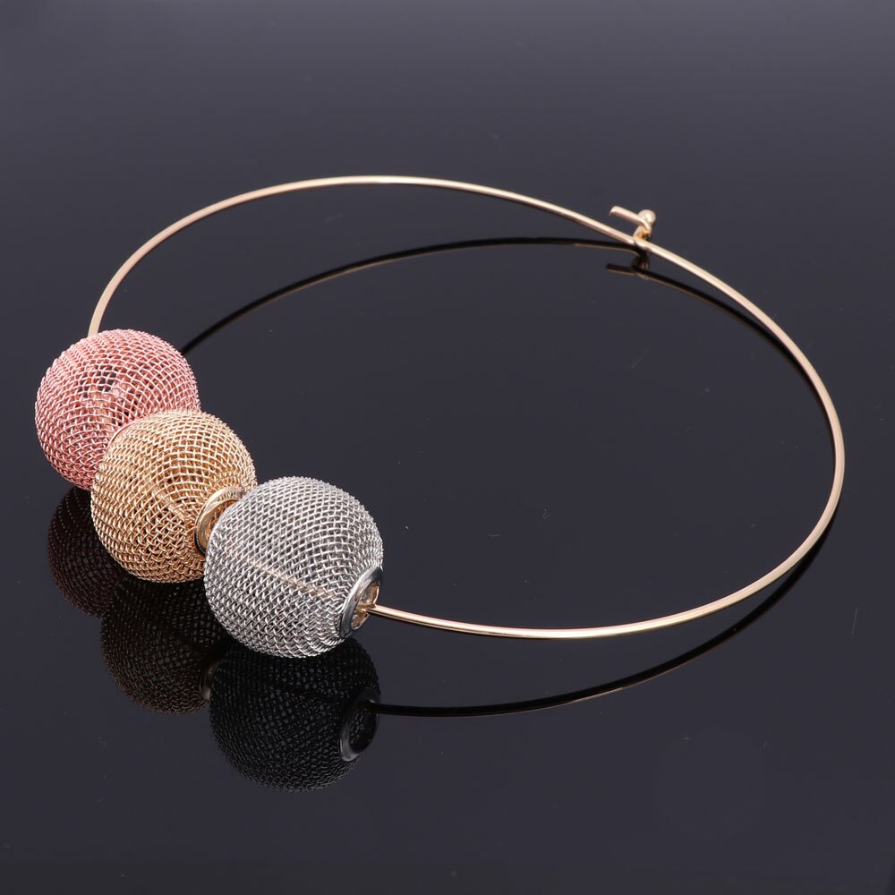 Dubai conjunto de joyería de Color dorado nigeriano boda africano pendientes collar conjunto para mujeres 3 colores