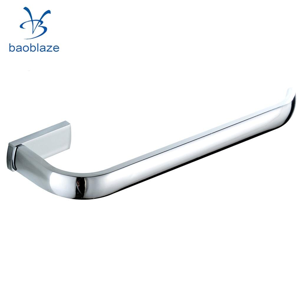 Wall Mounted Brass Bathroom Towel Rack Towel Rail Bar Single Rod Bath Towel Shelf Hanger for Home Hotel: Chrome