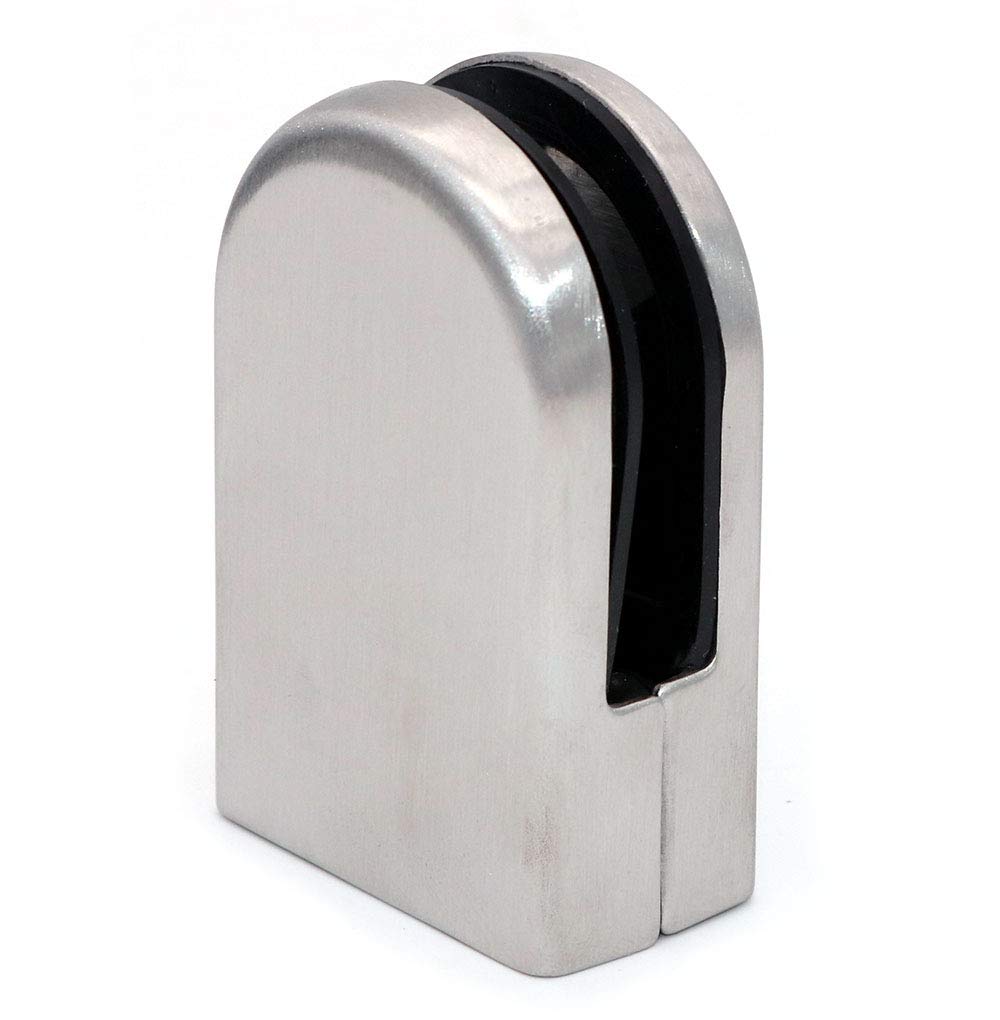 8 PCS Glass Clamps 8 10 12mm 304 Stainless Steel Made Satin Finish Adjustable Glass Bracket Flat Back for Balustrade Staircase