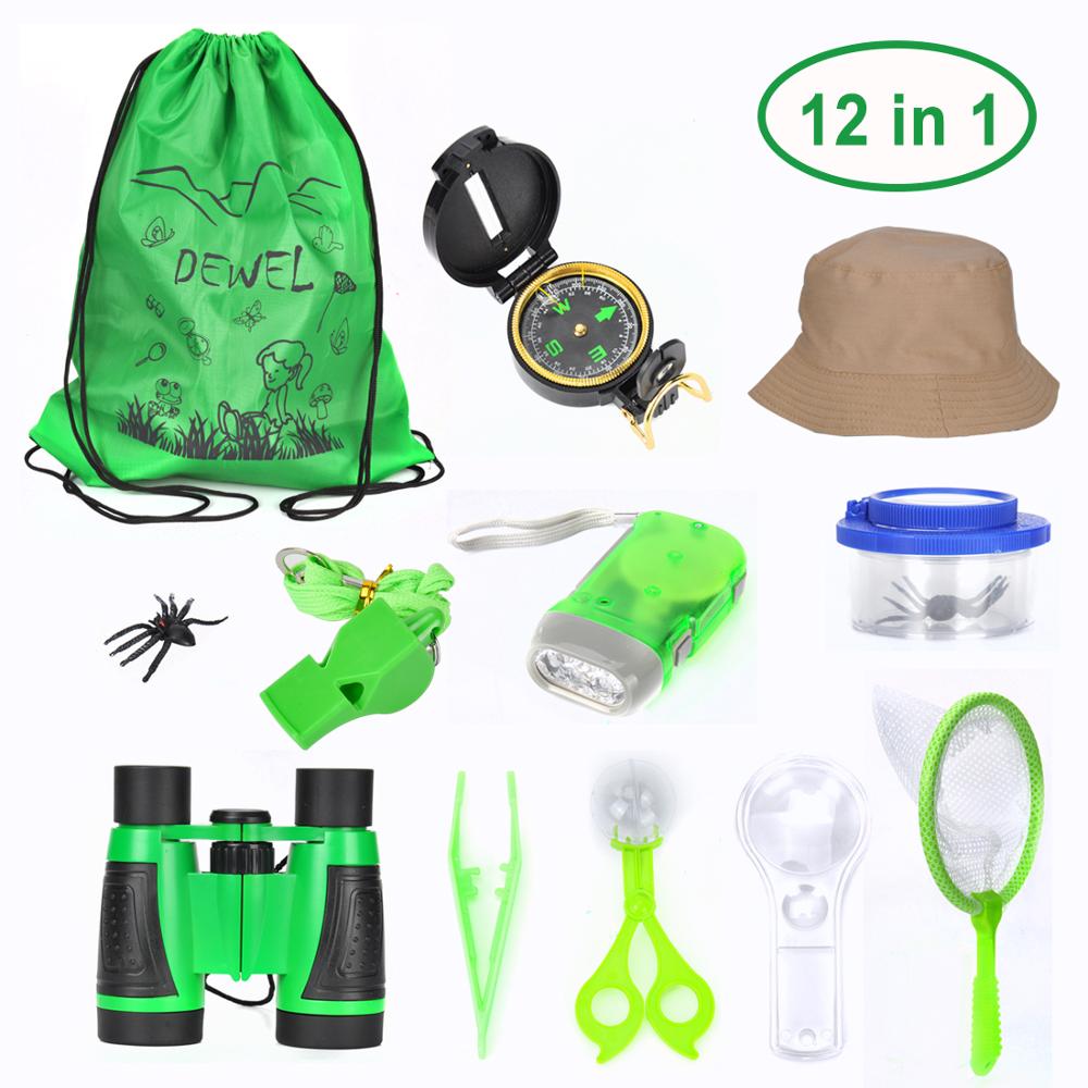 12Pcs Kids Verrekijker Speelgoed Baby Speelgoed Set Outdoor Exploratie Set Voor Jongen En Meisje Adventure Kit Kinderen: Default Title