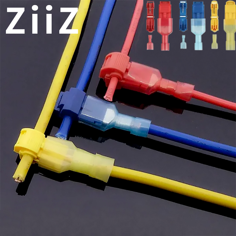 10 30 100Pcs T-Tap Connector Quick Electrical Cable Connector Snap Splice Lock Waterproof Crimp Wire Terminal blue yellow red