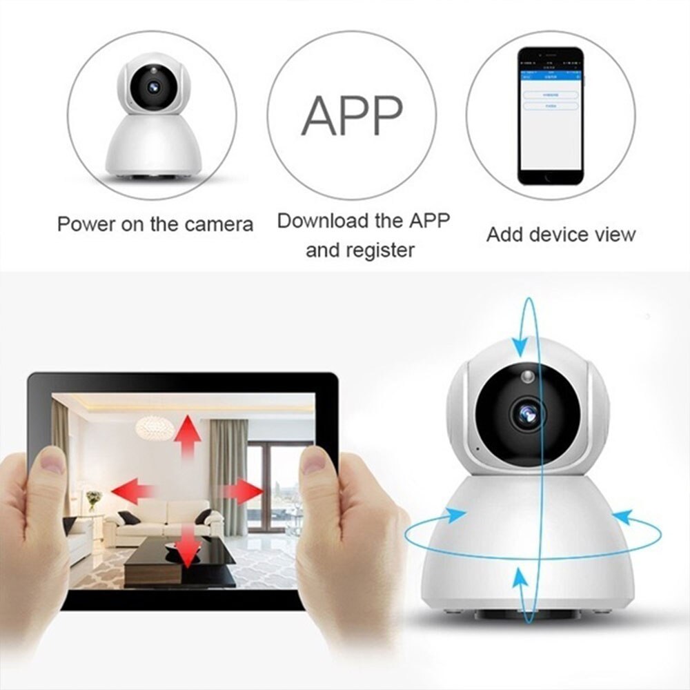 V380 1080P petit bonhomme de neige webcam prend en charge le stockage en nuage/suivi automatique sans adaptateur