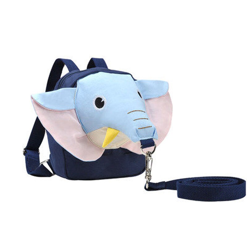Sac à dos Anti-perte pour bébé, petit cartable à corde de Traction, sac pour enfant en bas âge avec ceinture de harnais, sacs de prévention: Blue elephant