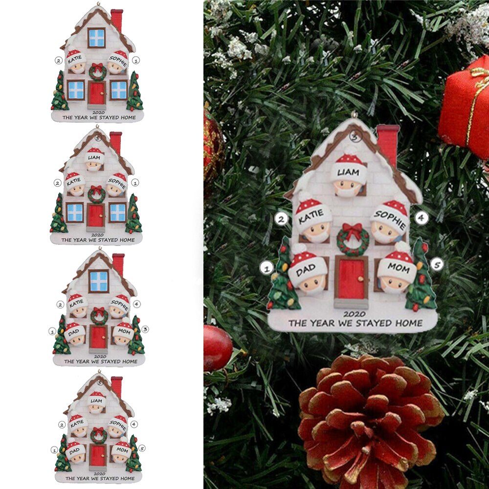 DIY name Christmas Ornament Christmas Snow Family Santa Home Party
