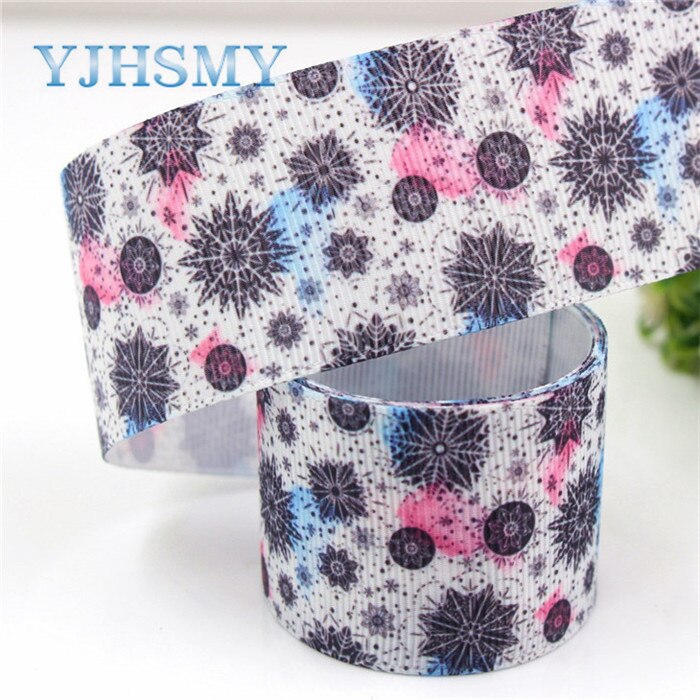 Yjhsmy g -181005-1320,38mm,5 yards vinter snöflinga band termotransfer tryckta grosgrain, plagg gör det själv handgjorda material: G -181005-1322