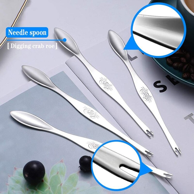 7 Pcs Seafood Cracker Sets Including 1 Scissor 2 Stainless Steel Forks 2 Lobster Crab Mallets and 2 Crab Crackers