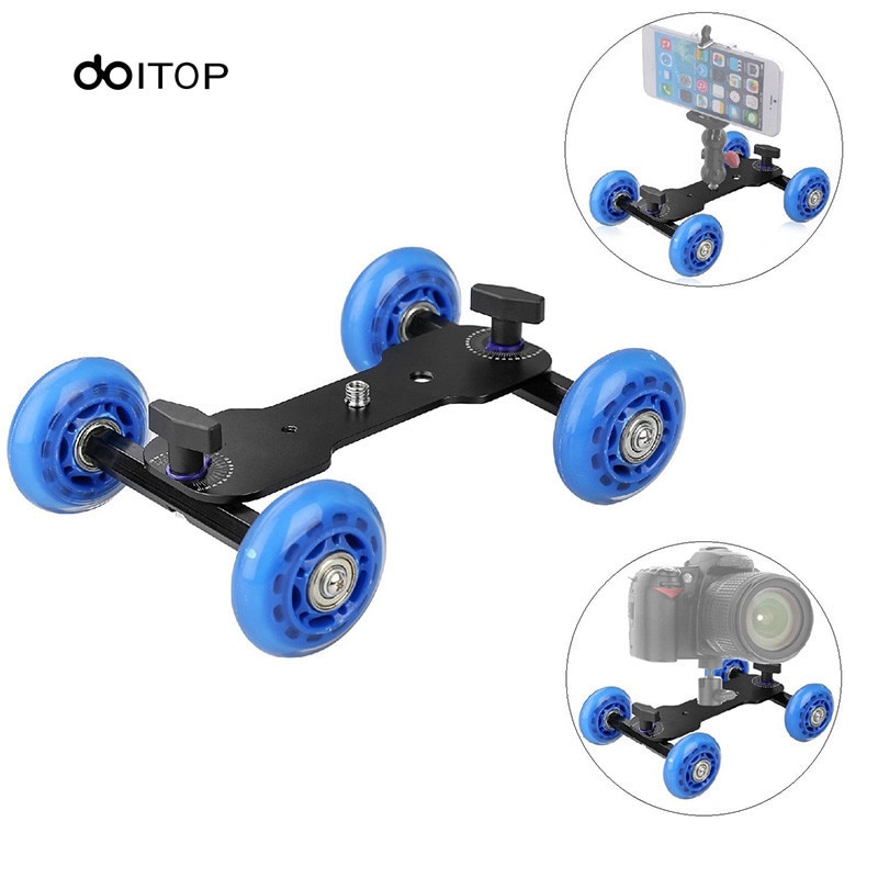 DOITOP Table Photography Slide Car Rail Systems Dolly For Digital Television Camera Canon Nikon Sony Smartphone And Monopod B3