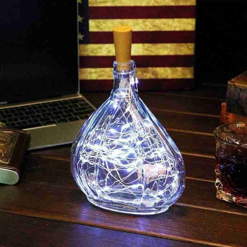 Decorative Small Lantern LED Wine Bottle Fairy Light * Batteries 3 LED AG13/ Weddin Cork Christmas LR44 Shaped String WITH R6H1