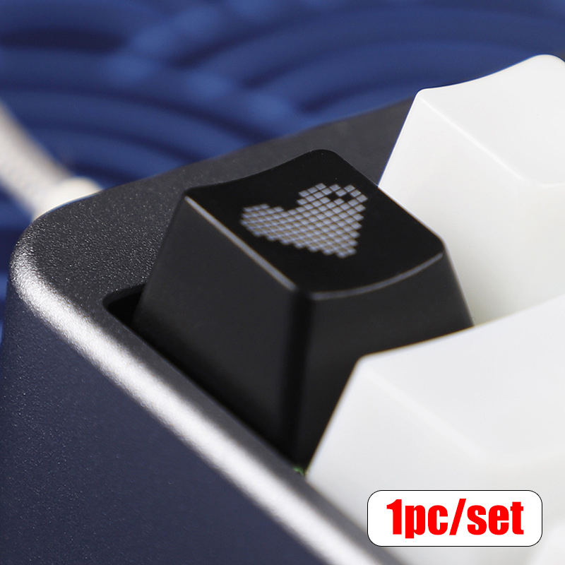 Red Pixel Heart Keycaps Set Van Esc Enter Wasd Arrow Key Caps Voor Mechanisch Toetsenbord Oem Profiel Abs Materiaal Double Shot: Rood