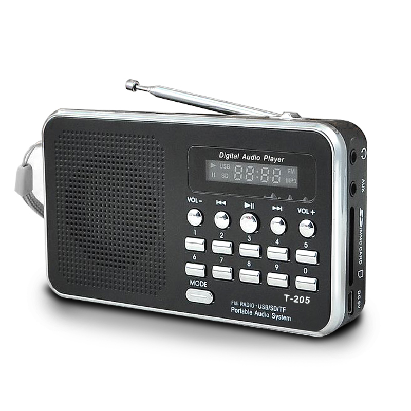 Portable Mini Am Fm Radio Stereo Speaker Support Sd/Tf Card With Usb(Black): Default Title