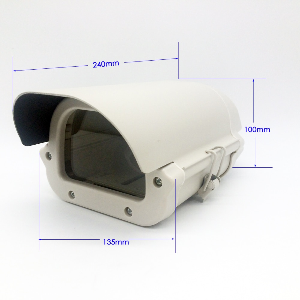 6Inch Cctv Camera Box Clear Glas Zonder Lens Uitsparing Led Licht Kamera Behuizing Outdoor Case Waterdichte Aluminium Cover