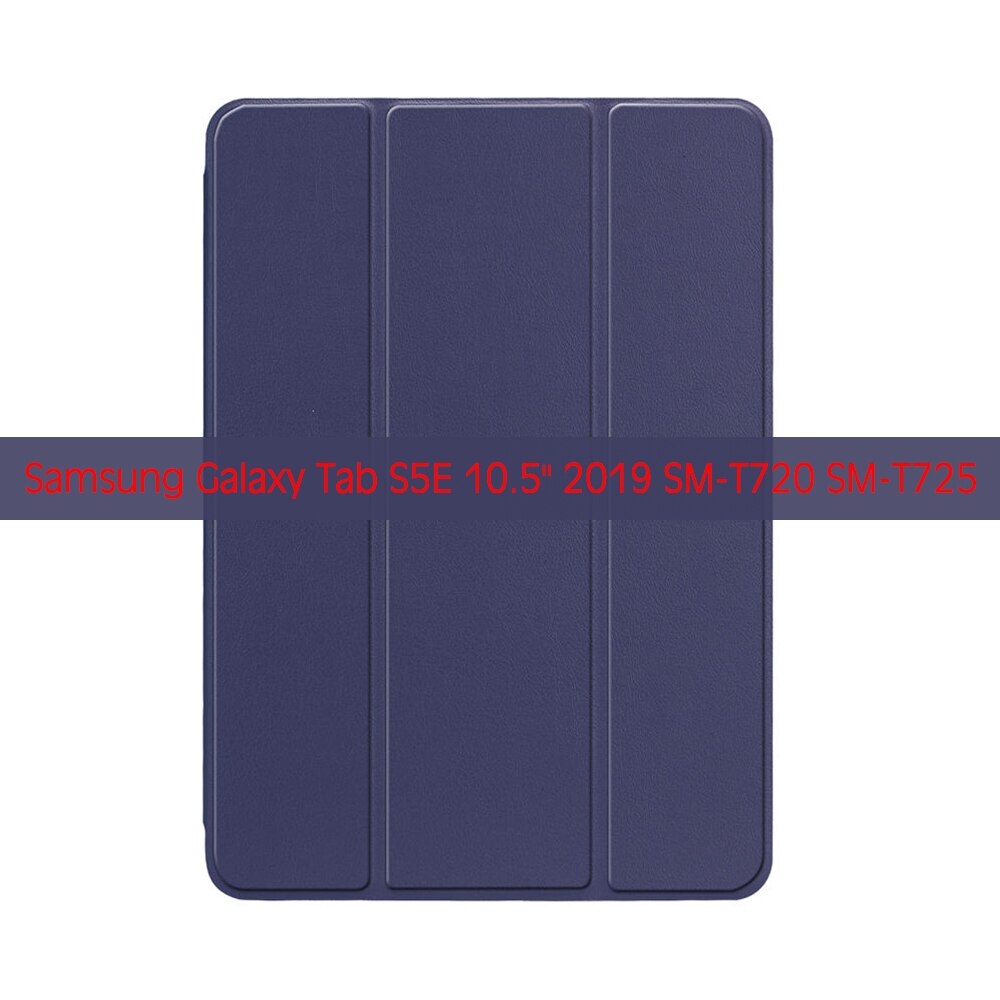 Case Voor Samsung Galaxy Tab S5E 10.5 ' T720 Fundas Voor Tab S5e 10.5 SM-T720 T725 Tpc Terug Pu lederen Smart Cover Auto Sleep: Navy