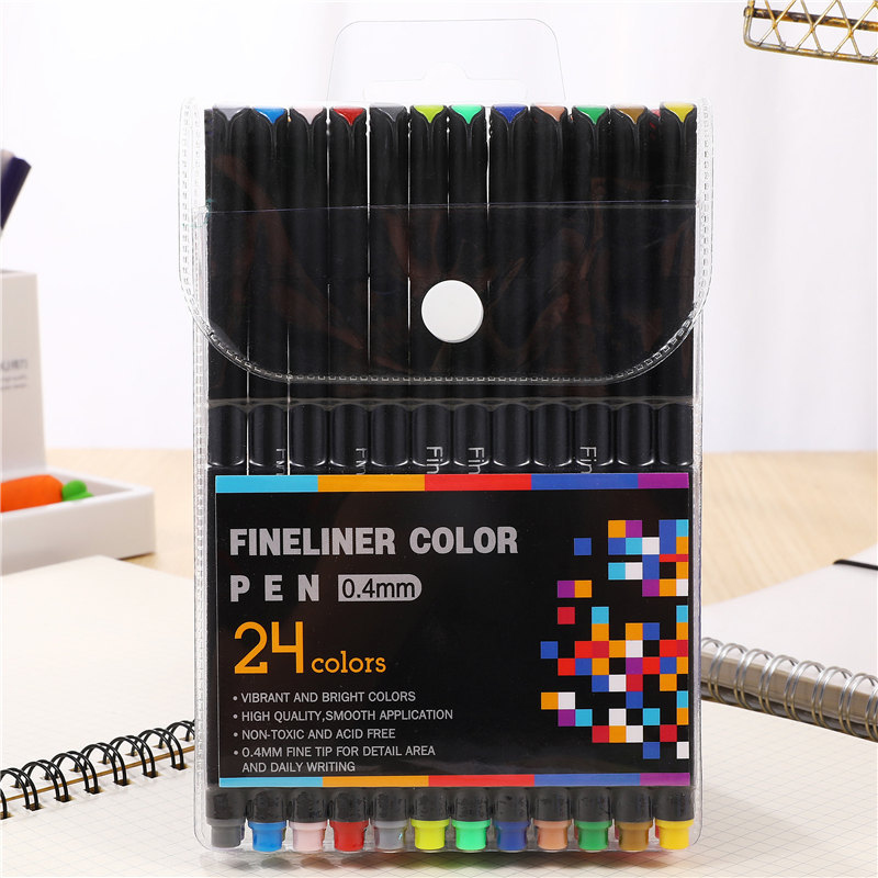 0.4mm Fineliner Pens 12/24/36/48/60/100Pcs Colored Art Marker Pens School Drawing Pen Set Cute Ink Pen Art Supplies