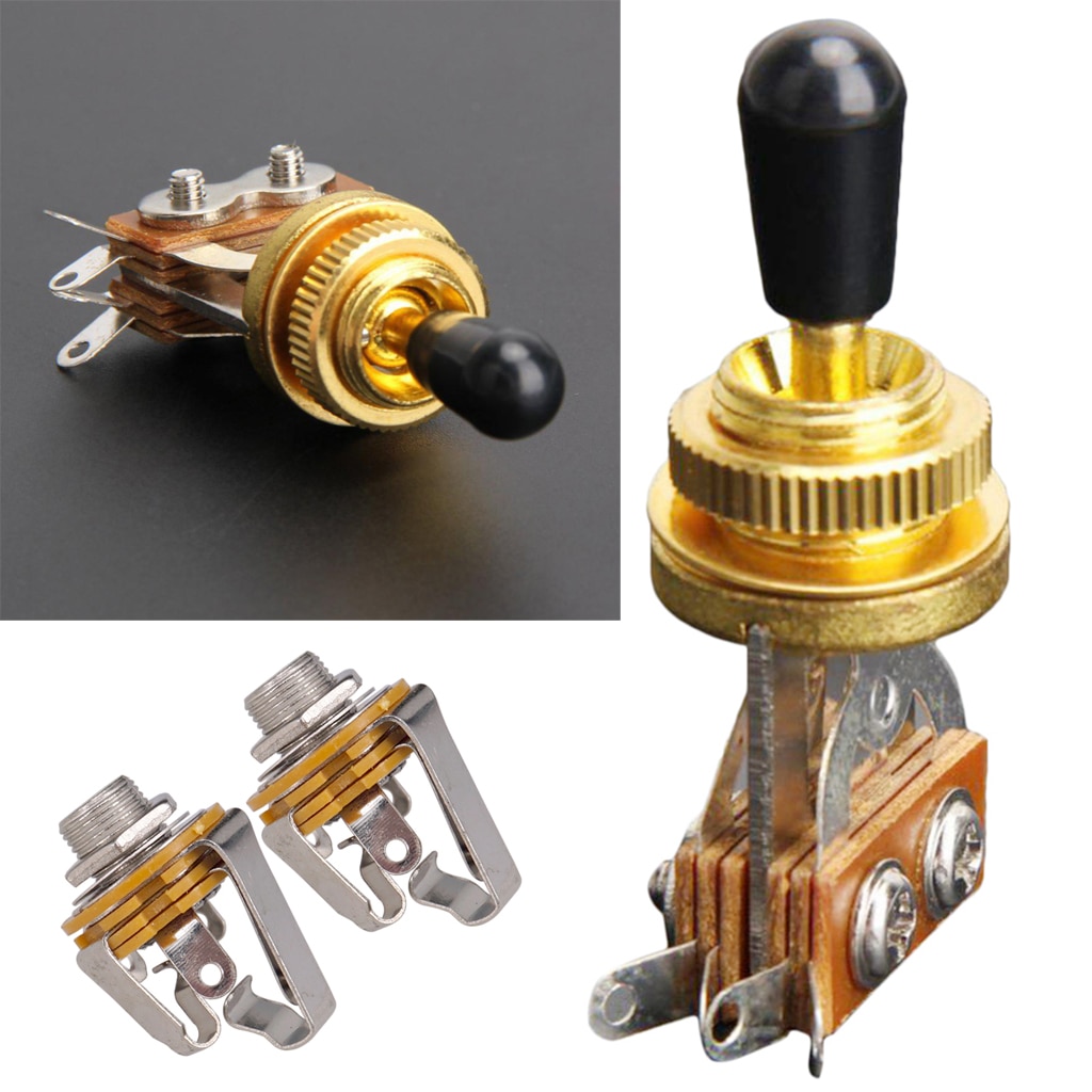3 Way Toggle Switch + Input Output Jack Stopcontact Voor Elektrische Gitaar