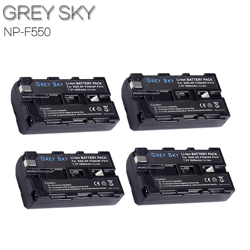 7.2v 3000 mah np -f550 np f550 npf 550 genopladeligt li-ion batteri til sony np -f330 np-f530 np-f570 np-f730 np-f750 hi-8: 4 batterier