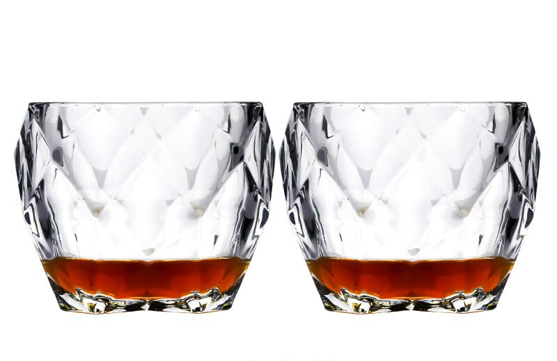 Salloping caballo de corte de diamante de cristal antigua whisky de vidrio clásico europeo gruesa pesada copa de coñac Rock taza de vidrio: Default Title
