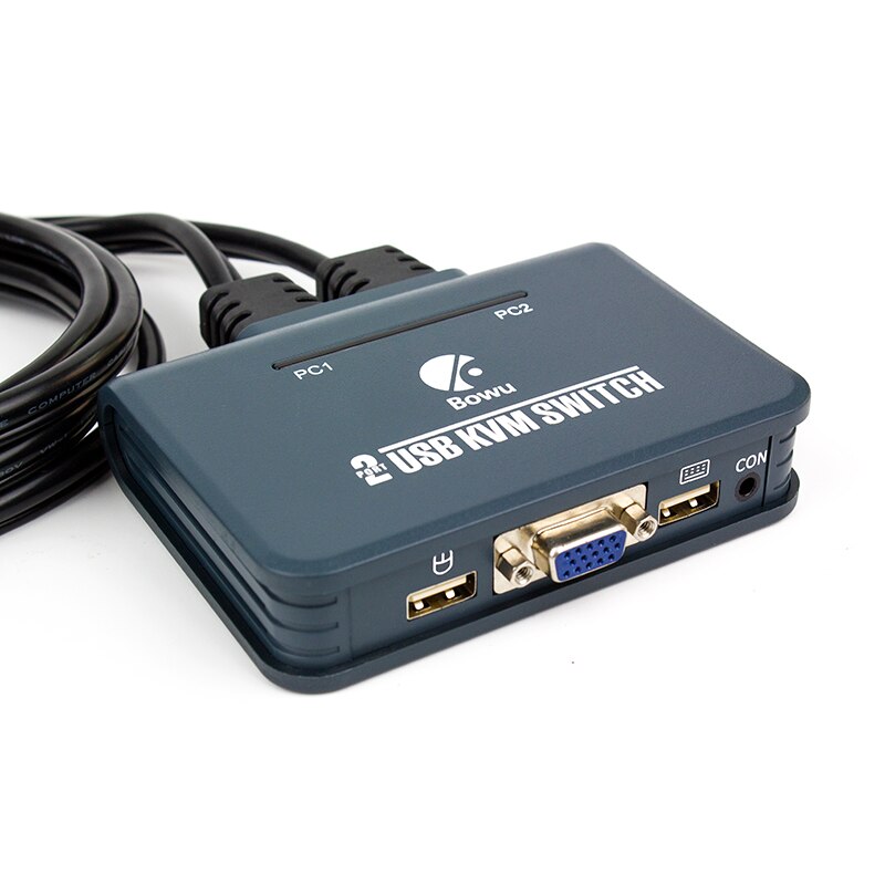 2 Ports VGA KVM Switch With Cable VGA USB Converter Two In And One Out Mouse Keyboard And Monitor Sharing laptop Computer