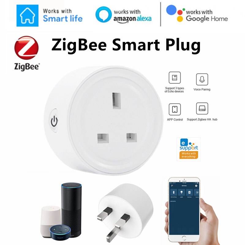 EWelink ZigBee Smart Plug UK Socket Mini Switch For Alexa Samsung SmartThings Support Echo Device Voice Control Smart Socket