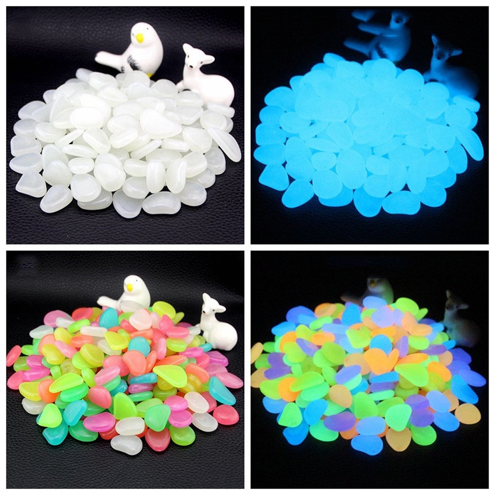 50/100/300 Pcs Glow In The Dark Tuin Steentjes Glow Stones Rocks Voor Loopbruggen Aquarium Decor Planten tuin Yard Lichtgevende Stenen