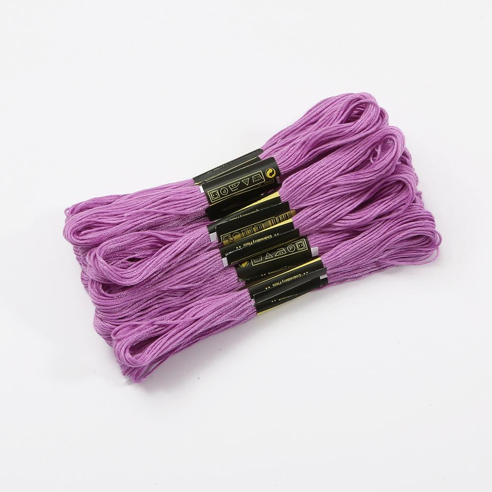 Fil de couture en point de croix coloré, 5 pièces/sac par petite barre 7.5m, , fournitures et tissus pour bricolage de vêtements, offre spéciale: purple
