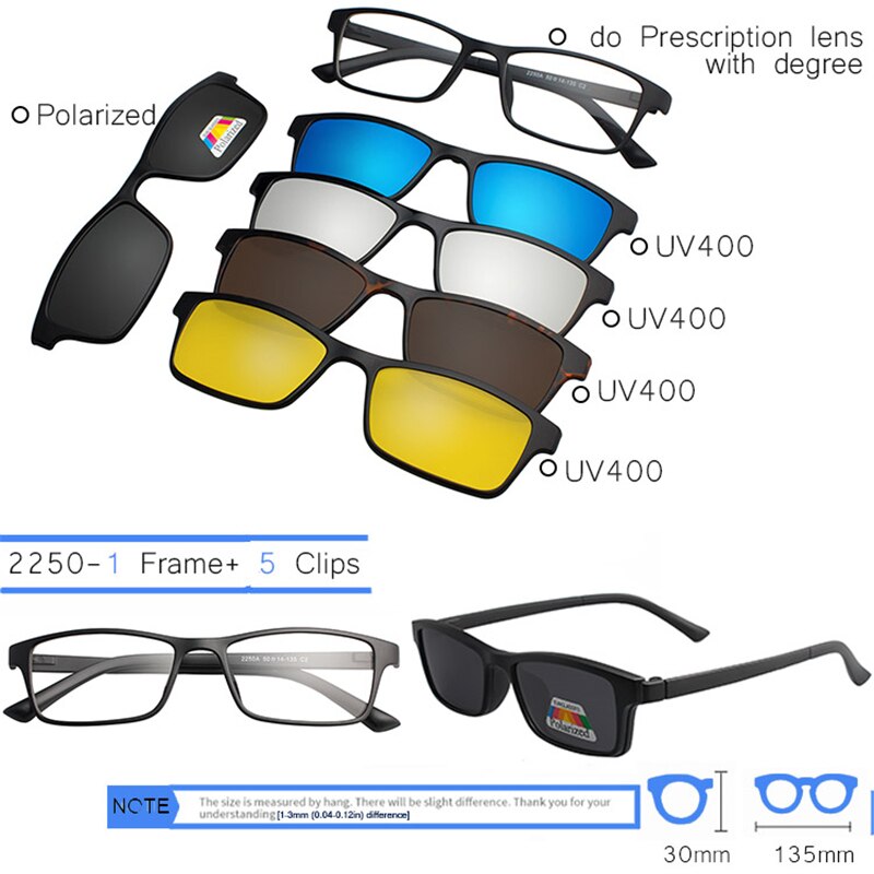 IVSTA 3 in 1 Clip Auf Sonnenbrille Männer Polarisierte Magnet Gläser Magnetische Clips Rezept Optischen Rahmen Spektakel Frauen Lesen: 2250-5PCS