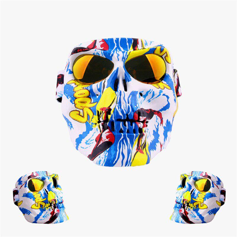 Máscara Modular de motocicleta, cascos de Scooter, máscara de motocicleta, máscara de Calavera, medio casco, gafas, máscara de esquí, gafas desmontables