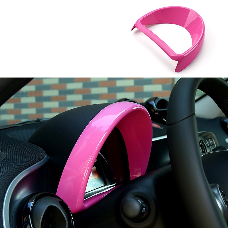 Panel de instrumentos para Interior de coche, decoración de embellecedor, pegatinas para Estilismo de coche, para Mercedes Smart Fortwo 453 Forfour: Rosa