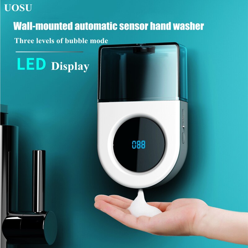 Automatic Induction Foaming Hand Washer LED Display Screen Washing Machine Infrared Sensor Soap Dispenser For Bathroom Wall