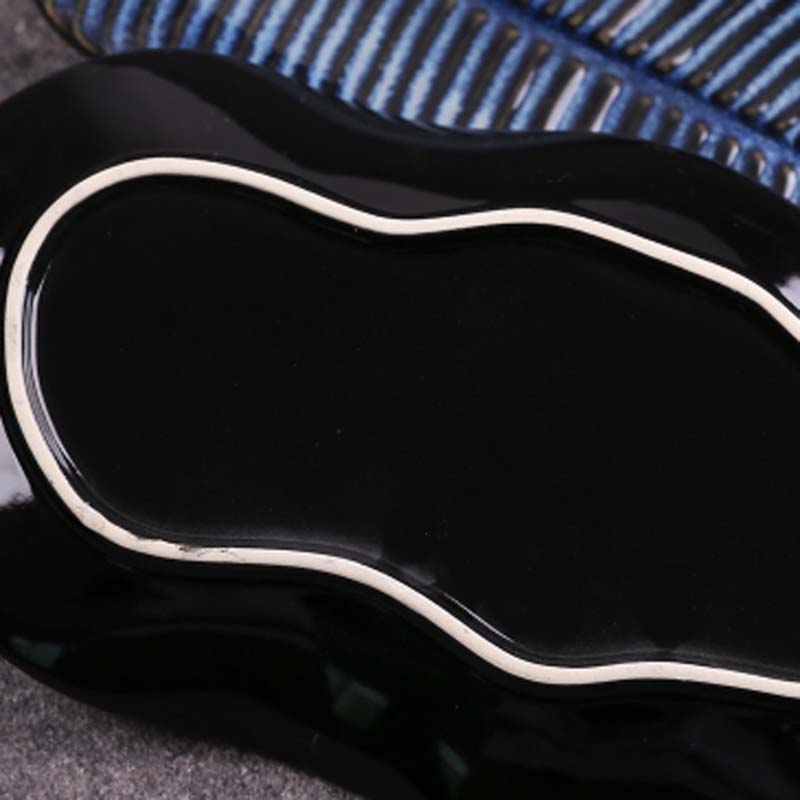 Kiln ceramic plate large steamed fish plate leaf-shaped dish plate irregular plate special-shaped plate restaurant commercial