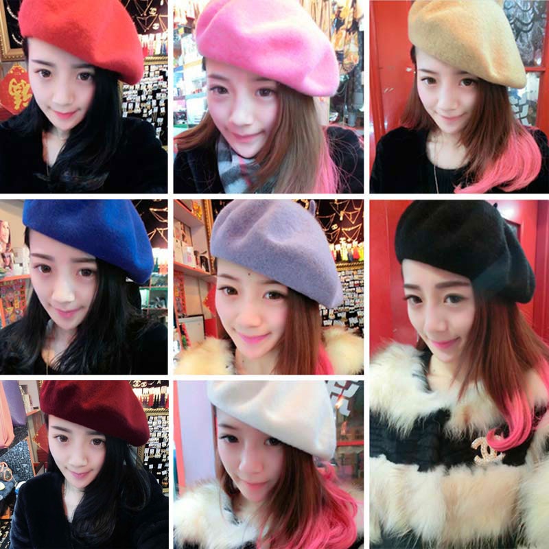 Elegent britisk dame kvinner strikket beret lue ski luer tam lokk lue xin