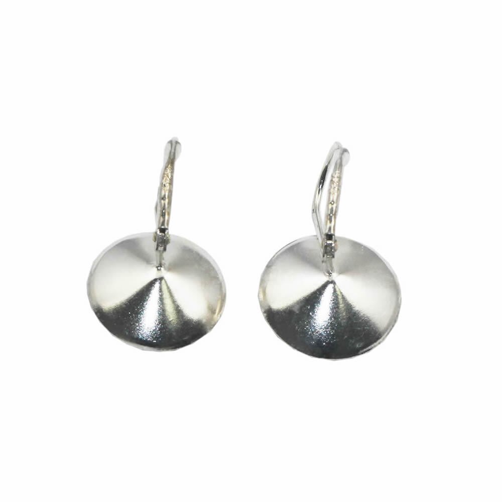 Beadsnice 925 sliver jewelry earring base round cup earring blanks for point back crystal fit 12x12x5mm women earrings ID31094