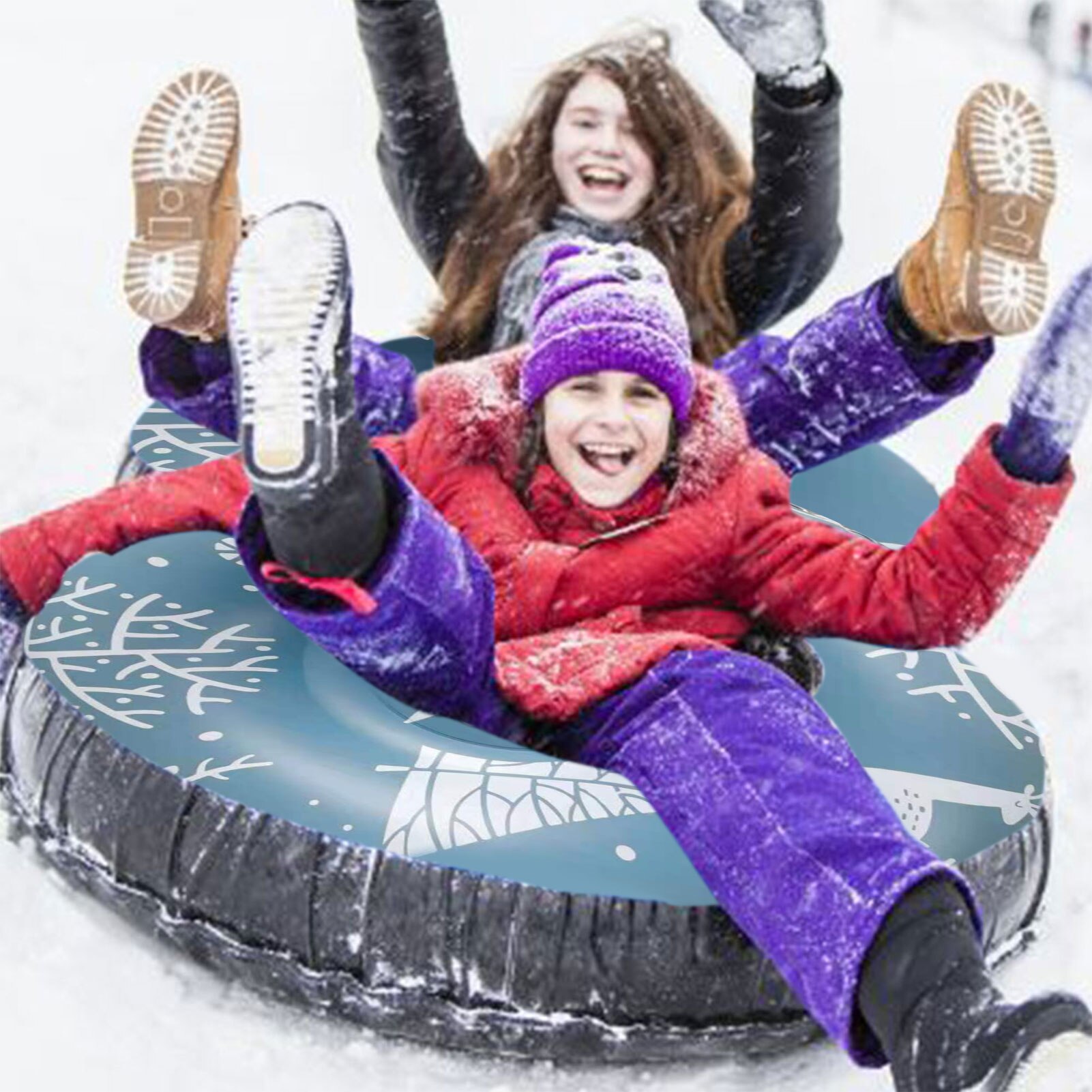 Schnee Badewanne Verdickt Schnee Schlitten Übergroßen 47 Zoll Aufblasbare Schnee Ring Für freundlicher freundlicher Erwachsene Kalt-beständig Material Ski Ring