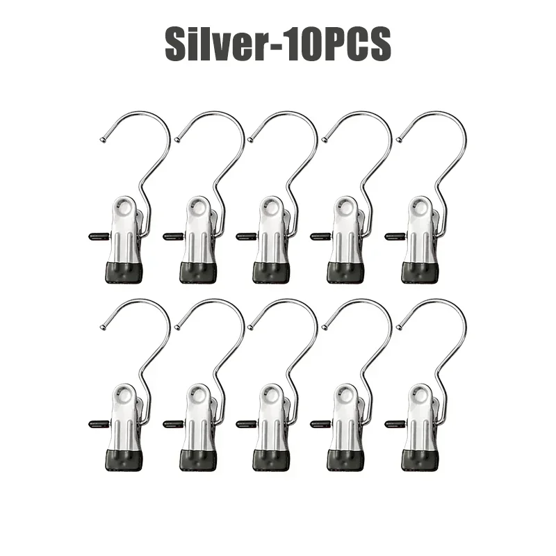 10-100pcs Stainless Steel Clothespins Laundry Clothes Pegs Hook Portable Hanging Clothes Clip Wardrobe Clothes Organizer Hanger