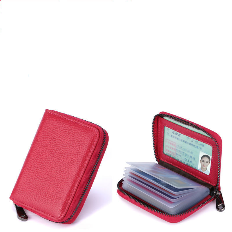 Mini skórzany portfel na 22 karty Etui biznesowe Torebka Etui na karty kredytowe Blokowanie RFID Torba na karty o dużej pojemności: SZARY