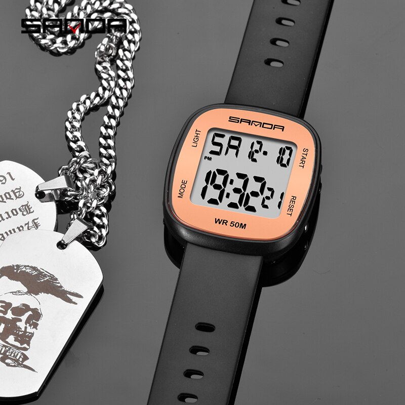 Sanda heren elektronisch horloge, eenvoudig studentenhorloge, jongens sporthorloge, waterdicht horloge voor heren, relogio honhx digitaal