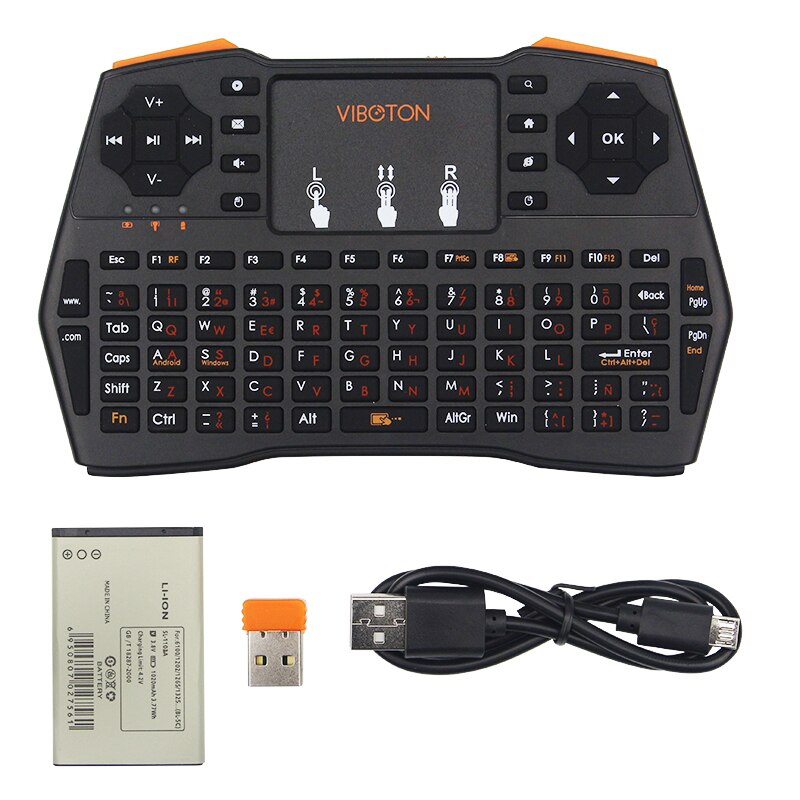 Mini Handheld Keyboard 2.4G Wireless English/Spanish/Russian Touchpad Mouse Gaming Keyboards for Laptop PC Smart TV for RPI 3/2