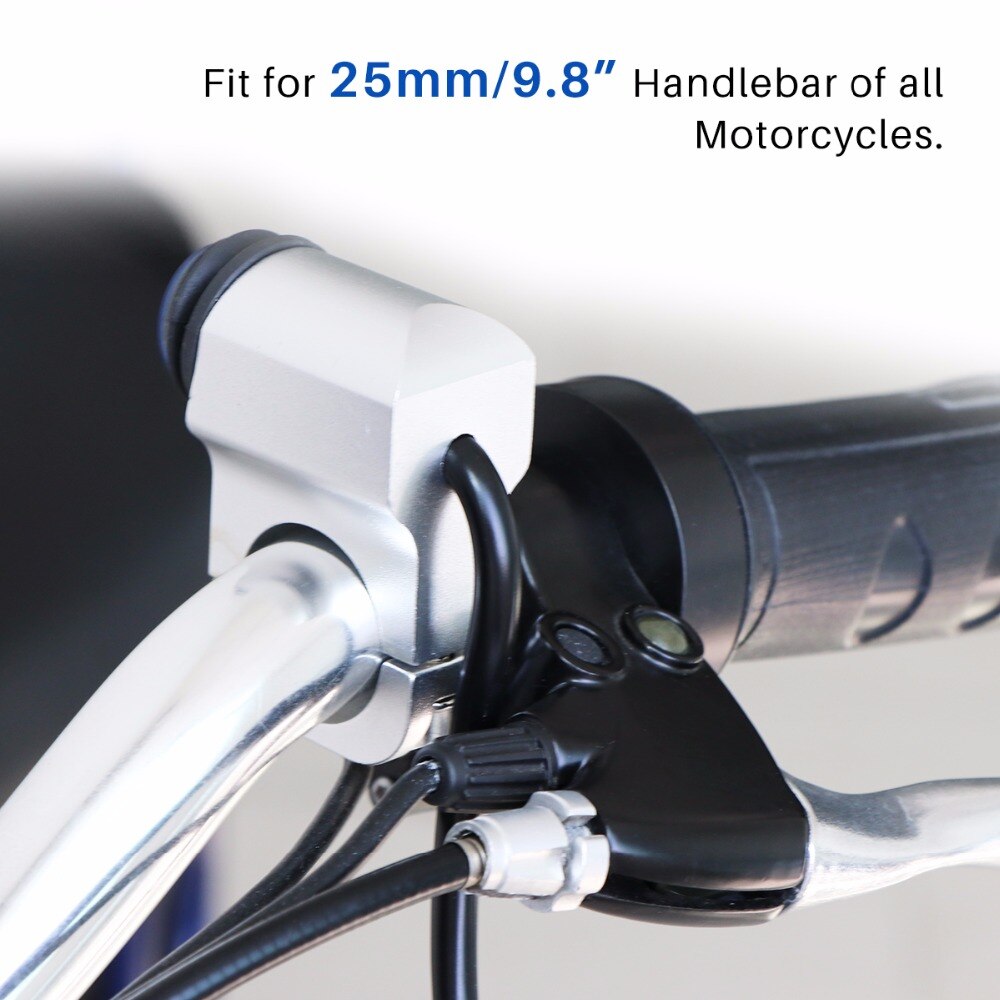 Interruptor de Faro de motocicleta a prueba de agua Indicador de botón de manillar con 12V 16A/9,8 "25mm interruptor de encendido y apagado de aleación de aluminio