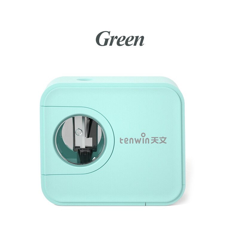 Tenwin Electric Pencil Sharpener Auomatic Sharpener Camera Modeling Multi-function Pencil Sharpener Stationery School Supplies: green