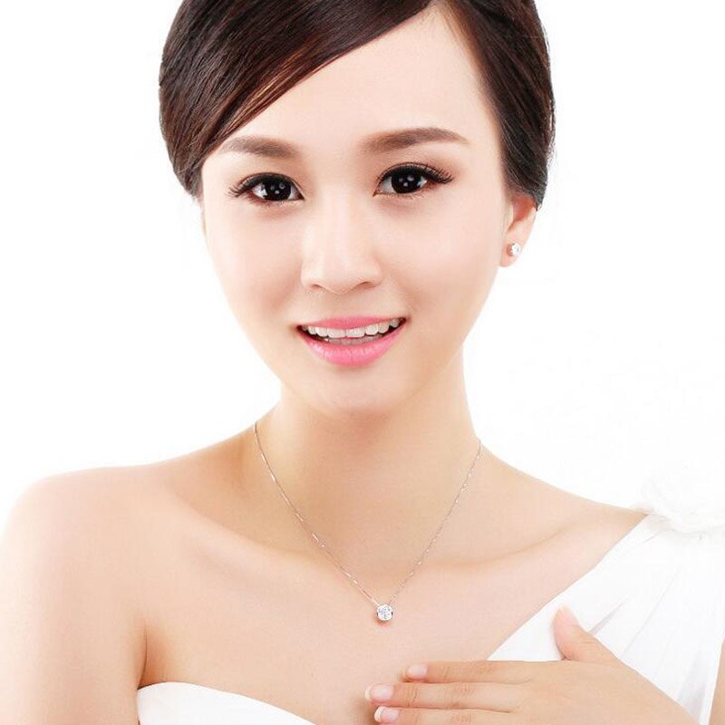 christmas 925 Sterling Silver Round Necklaces & Pendants with Chain for Women jewelry x3307S