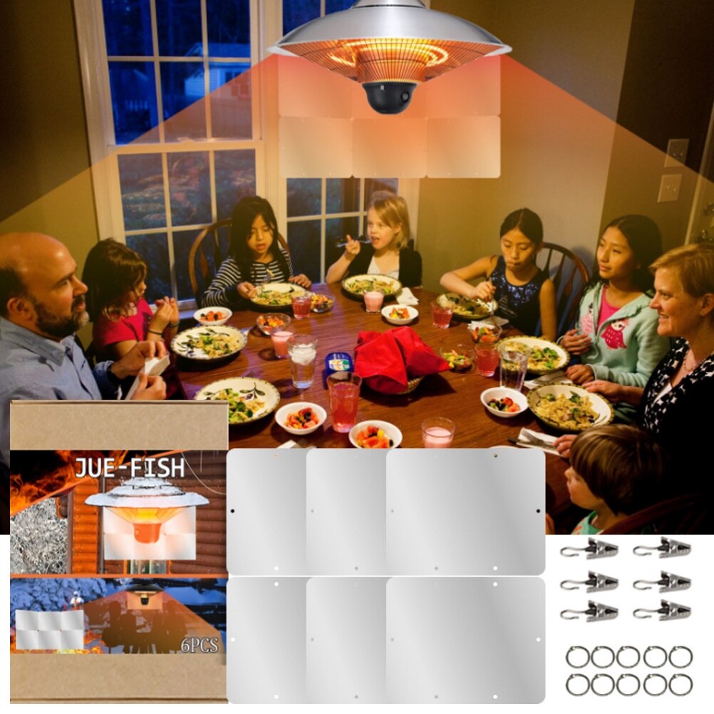 Heat Collector with Rings and Clips Reflector Made of Aluminium Alloy Foldable Focus Reflector for Outdoor Balcony Ceiling