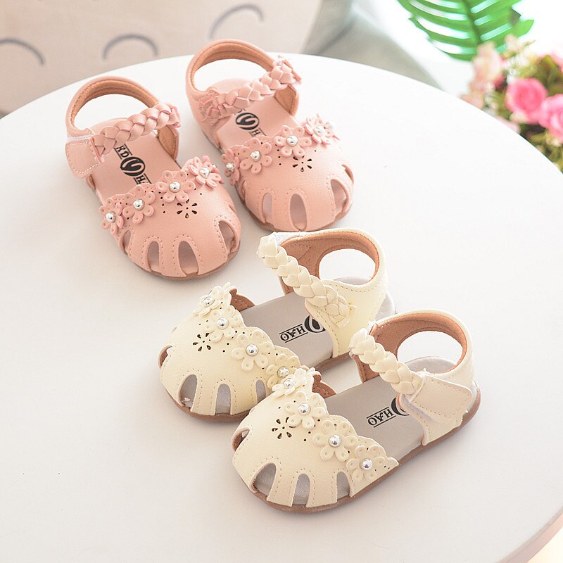 2019 verão novo bebê baotou babyflowers feminino fundo macio princesa criança sapatos babyshoes