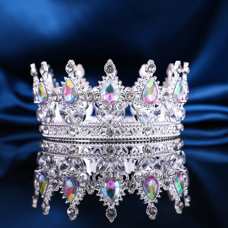 Barroco Cristal Rhinestone Tiaras e Coroas, Prom Diadem Headband, Coroa nupcial, Acessórios para o cabelo do casamento, Jóias, Tiara Presente: Champagne