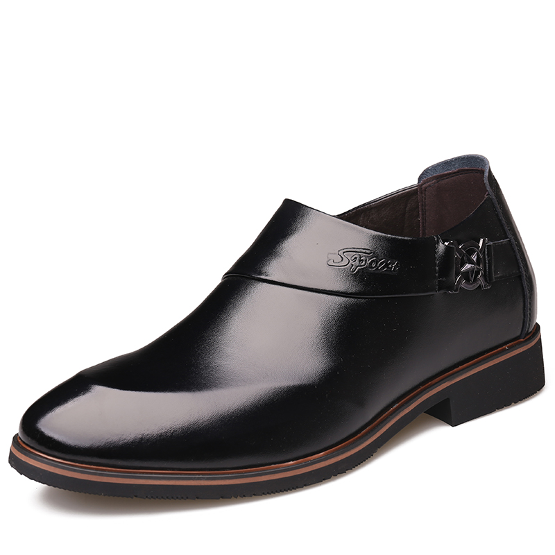 Goxpacer business sko mænd bryllup sko vintage metal spænde læder flats sko pu åndbar