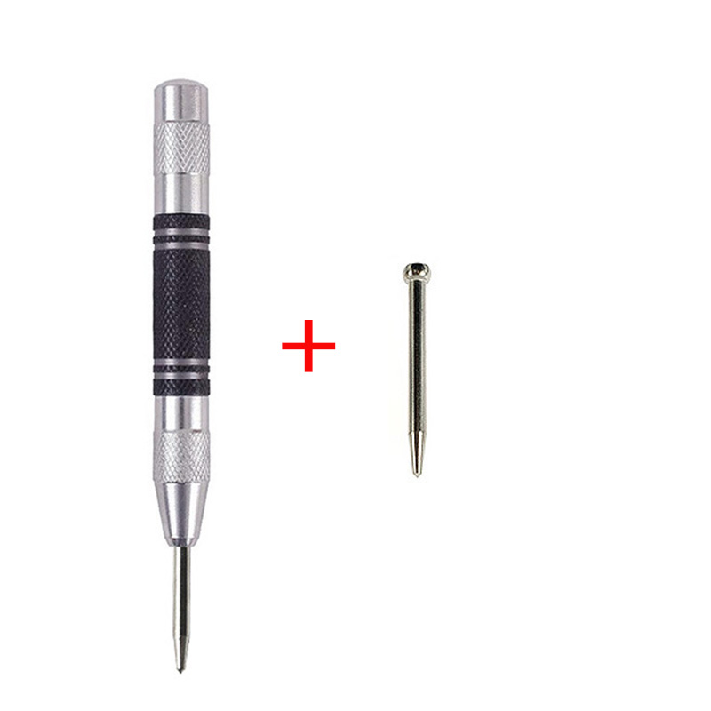 Punzón central automático, taladro de Metal General para carpintería, herramientas manuales de punzón automático con resorte ajustable para Metal y madera: Azul