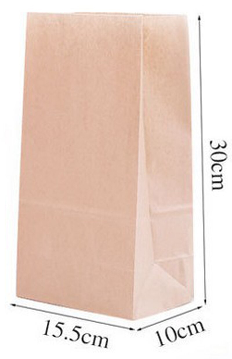 Kraft Papier Taschen 50 teile/los Stand hoch recyceln taschen Art Party Geburtstag Lebensmittel Papier Kraft Dichtung Verpackung Behandeln Tasche liefert: 05 15.5x30x10cm