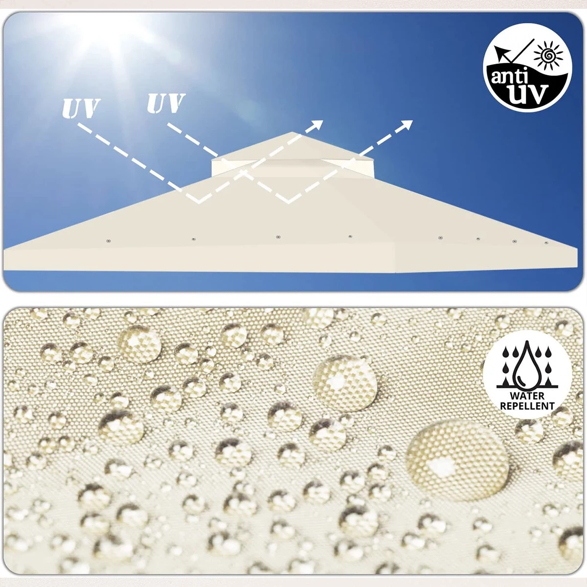 Couverture de gazébo 3x3M, auvent de remplacement, couverture d'extérieur, gril étanche, Patio, barbecue, toit pour abri de jardin, toit Durable