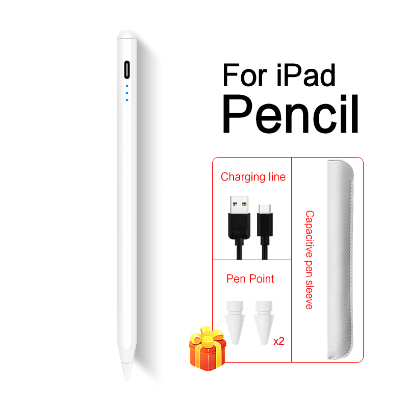 Lápiz con rechazo de Palma inclinable para iPad, Stylus Pen Pro 11, 12,9, 10,2, , Mini 6 Air 4, 7. ª, 8. ª generación, 플슬: White